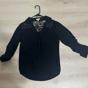 Express Black Sheer Lace Blouse